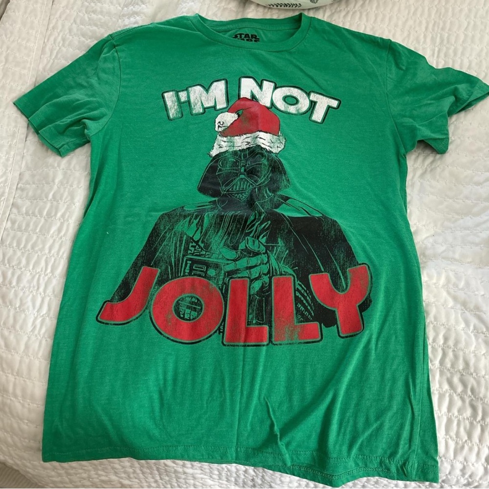 Star Wars Green Tee with Festive Darth Vader